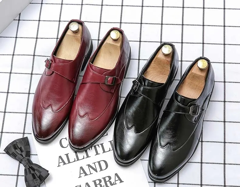 dress shoes men's shoes trend of high-end fashion pure handcrafted plutonium formal casual business side buckle monk ks045 ttkk, Black
dress shoes men's shoes trend of high-end fashion pure handcrafted plutonium formal casual business side buckle monk ks045 ttkk, Black