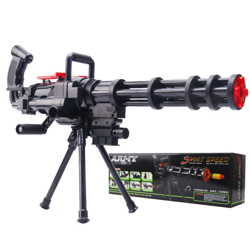 Gatling Continuous Soft Shot Toy Gun Model Figure Rubber Bullet Machine For CS Shooting Game Children Toys Outddoor Games