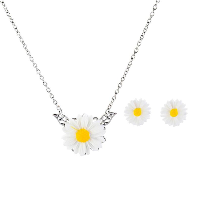 Earrings & Necklace Fashion Sunflower Pendant Stud Jewelry Sets For Women Girls Femme Jewellery Valentines, Silver
Earrings & Necklace Fashion Sunflower Pendant Stud Jewelry Sets For Women Girls Femme Jewellery Valentines, Silver