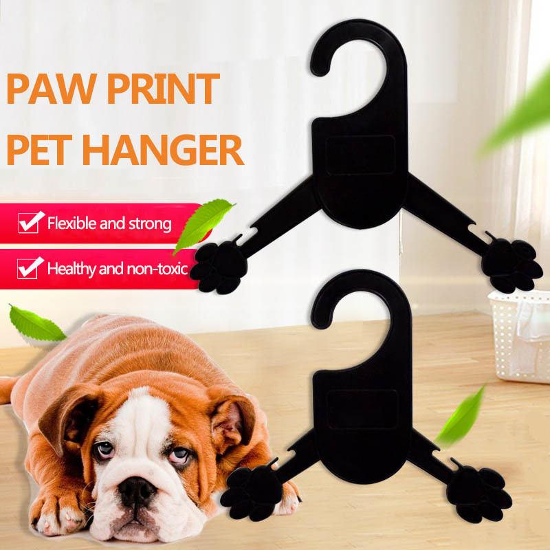 4Pcs Pet Products Portable Plastic Pet Accessories 2 Size Dog Clothes Hanger Paw Shape Cat Clothes Racks