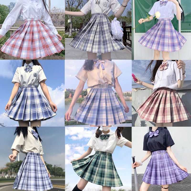 Japanese collection orthodox JK square skirt in student uniform suit gentle one knife sailor pleated 210621