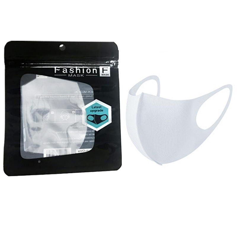 Washable Mouth Ice Face Mask Individual Black Gift Package Anti Dust PM2.5 Respirator Dustproof Anti-bacterial Reusable Silk Bags in Stock