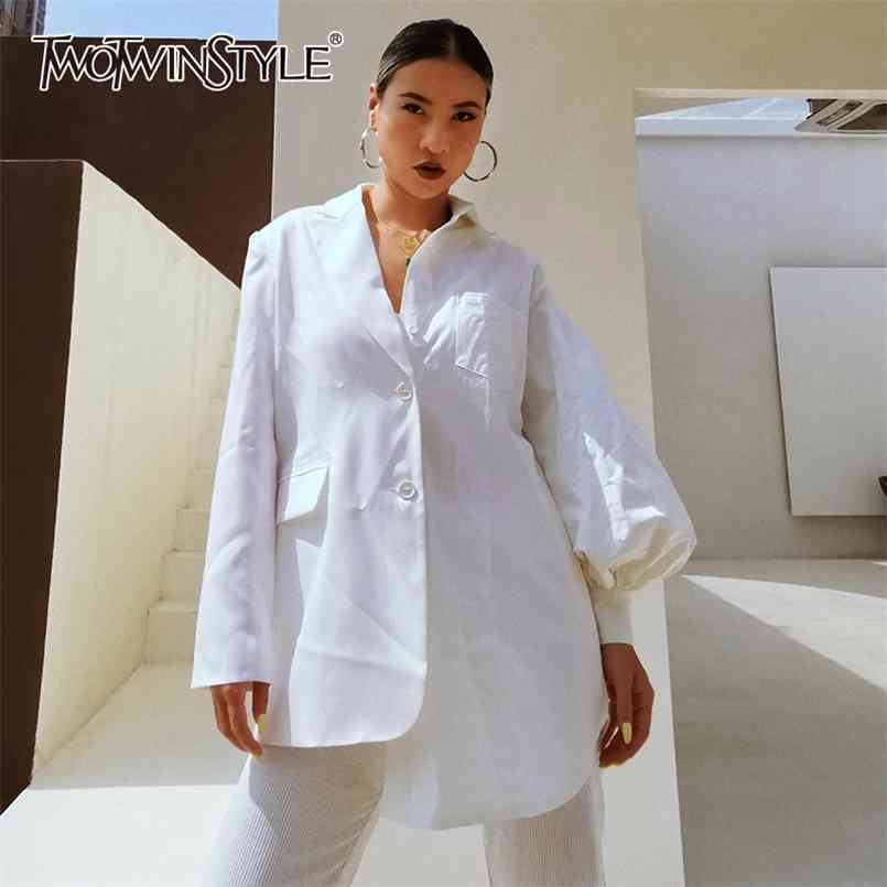 Casual Patchwork Blazer For Women Notched Lantern Long Sleeve White Blazers Female Fashion Clothing Stylish 210524
Casual Patchwork Blazer For Women Notched Lantern Long Sleeve White Blazers Female Fashion Clothing Stylish 210524