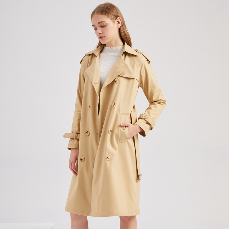 autumn and winter long section women's windbreaker british jacket simple solid color belt cotton fashion coat jacket clothing, Tan;black
autumn and winter long section women's windbreaker british jacket simple solid color belt cotton fashion coat jacket clothing, Tan;black
