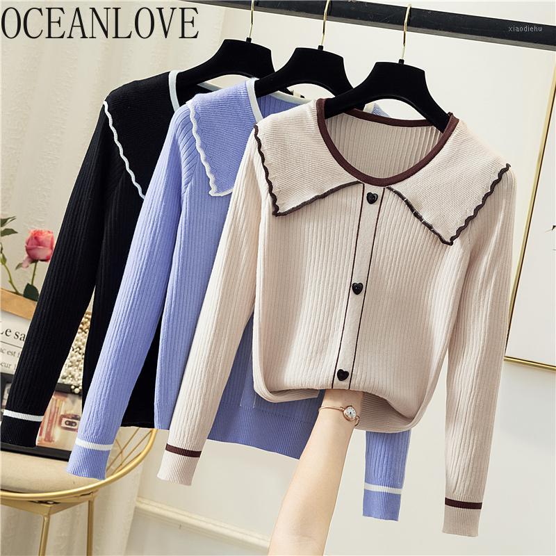Women's Sweaters OCEANLOVE Sweet Solid Women Spring 2021 Button Pullovers Slim Casual All Match Sueter Muejr Fashion Ropa Mujer 13536, White;black
Women's Sweaters OCEANLOVE Sweet Solid Women Spring 2021 Button Pullovers Slim Casual All Match Sueter Muejr Fashion Ropa Mujer 13536, White;black