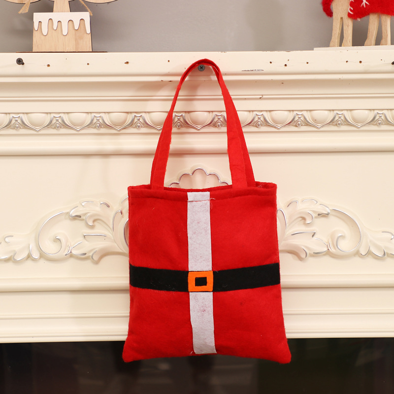 Bag Christmas Party Decorations Santa Claus Bags 21*21cm Non-woven Xmas Candy Gift Handbags for Kids Children DH0212 Free shipping