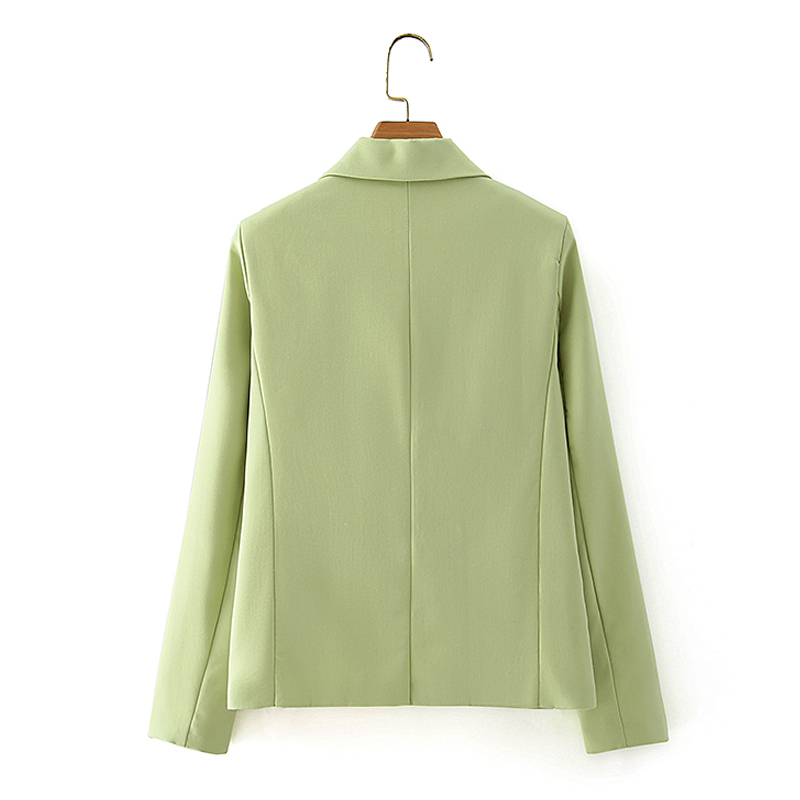 Women's Chic Double-Breasted Blazer Suit: Solid Color Short And Long Sleeve Coat