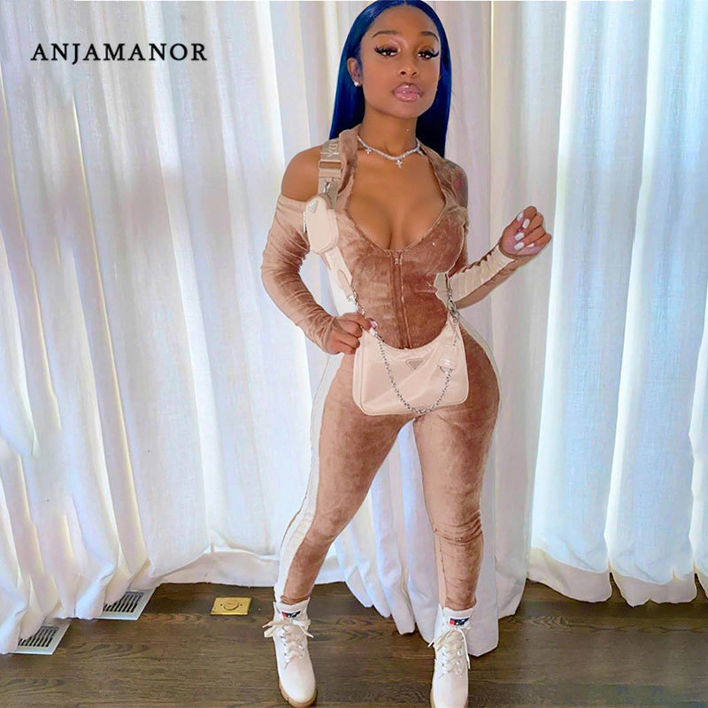 ANJAMANOR Sporty Velvet Jumpsuits for Women 2021 Fall Winter Clothes Halter Backless Zipper Long Sleeve One Piece Outfit D74CI40, Light blue
ANJAMANOR Sporty Velvet Jumpsuits for Women 2021 Fall Winter Clothes Halter Backless Zipper Long Sleeve One Piece Outfit D74CI40, Light blue