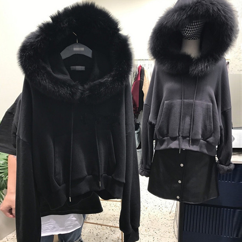 Nomikuma Autumn Winter Fleece Women Hoodies Causal Fur Hooded Pullover Sweatshirt New Korean Pocket Top Jumpers 6D491 210427