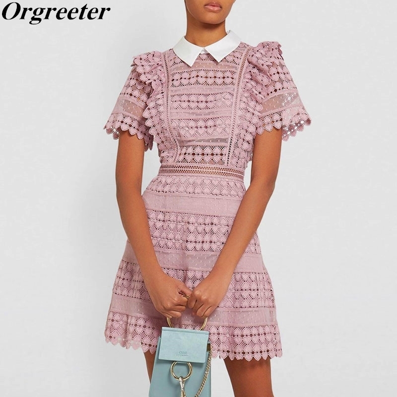 arrival Self-portrait Dress Women Lace Ruffles Patchwork Mini Short Sleeve Lapel Hollow out A-line s 210525, Picture color
arrival Self-portrait Dress Women Lace Ruffles Patchwork Mini Short Sleeve Lapel Hollow out A-line s 210525, Picture color