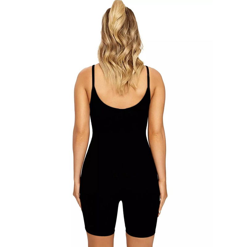 Elegant Strap Tight Jumpsuit Shorts Women Summer Sexy Black Skinny Playsuits Casual Overalls shorts Rompers 210428