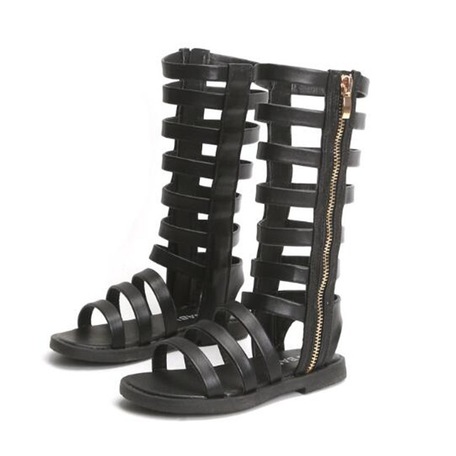 Children Roman Sandals Fashion kids Girls Gladiator Sandals Summer Toddler Baby High-Top Shoes Girl Princess hollow out Open Toe Booties