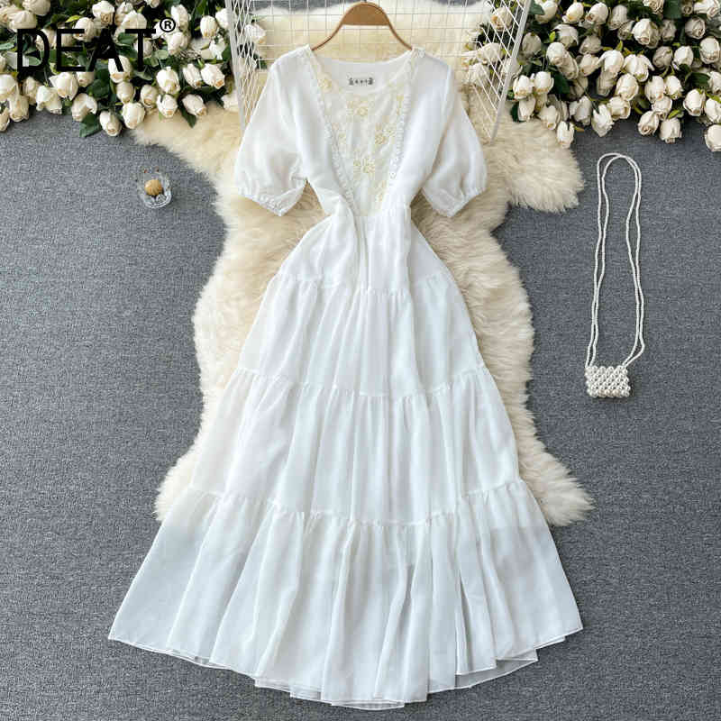 Women White Lace Ruffles Dress Round Neck Short Sleeve Arrivals Lady Temperament Fashion Spring Summer 11D611 210525
Women White Lace Ruffles Dress Round Neck Short Sleeve Arrivals Lady Temperament Fashion Spring Summer 11D611 210525