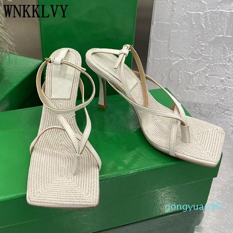 Sexy Square Toe Thin High Heels Women Shoes Runway Rope Insole Sandals Summer Narrow Band Party Dress Sandalias For Ladies, Black
Sexy Square Toe Thin High Heels Women Shoes Runway Rope Insole Sandals Summer Narrow Band Party Dress Sandalias For Ladies, Black