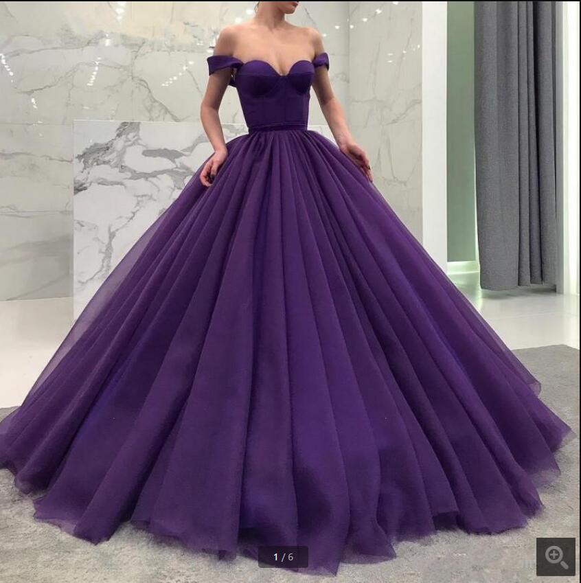 2021 Attractive purple tulle ball gown wedding dress off the shoulder sweetheart neck princess puffy corset bridal gowns short sleeve modest sweet 16 dresses, Ivory
2021 Attractive purple tulle ball gown wedding dress off the shoulder sweetheart neck princess puffy corset bridal gowns short sleeve modest sweet 16 dresses, Ivory