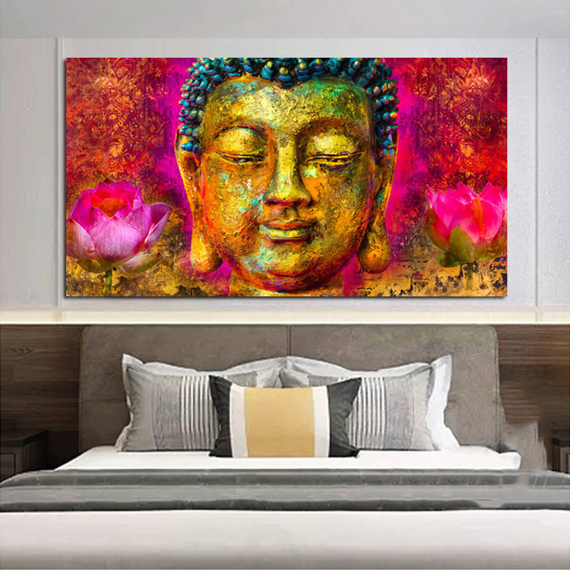 Colorful Buddha Canvas Painting Abstract Pictures Wall Art For Living Room Decoration Posters And Prints NO FRAME