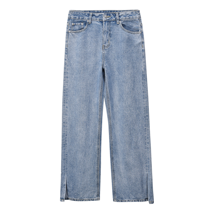 IEFB Men's Clothing High Waist Straight Split Jeans Man's Loose Spring Autumn Korean Casual Floor Dragging Wide Leg Pants 9Y6921 210524