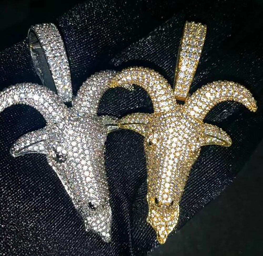 Hip Hop Iced GOAT HEAD Pendant & 3mm 24" Rope Chain Fashion Bling Necklace Cubic Zirconia Gold Silver Hiphop Jewelry
Hip Hop Iced GOAT HEAD Pendant & 3mm 24" Rope Chain Fashion Bling Necklace Cubic Zirconia Gold Silver Hiphop Jewelry