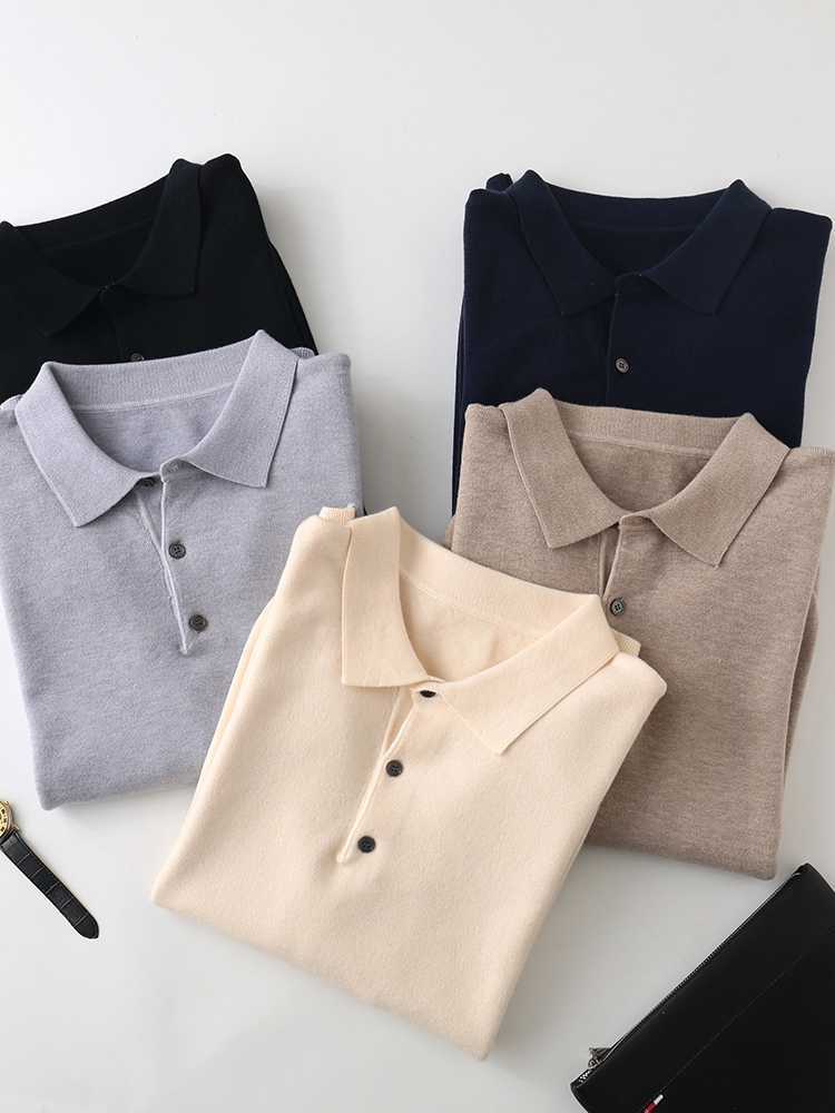 Men's Cashmere Sweater Knitted Pullover Long Sleeve Casual Solid Color Jumper Top For Spring Autumn B4