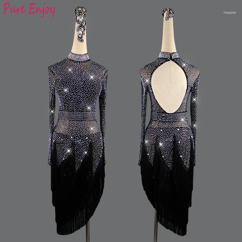 Latin Dance Dress Performance Clothing Competition Adult Women Professional High-end Sexy Long-sleeved Black Skirt1
Latin Dance Dress Performance Clothing Competition Adult Women Professional High-end Sexy Long-sleeved Black Skirt1