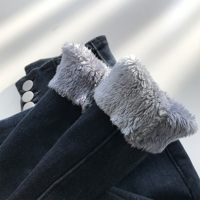 COZOK Jeans Women's Winter High Waist Slim Feet Elastic Slim Fit Pencil Pants H3090 210521