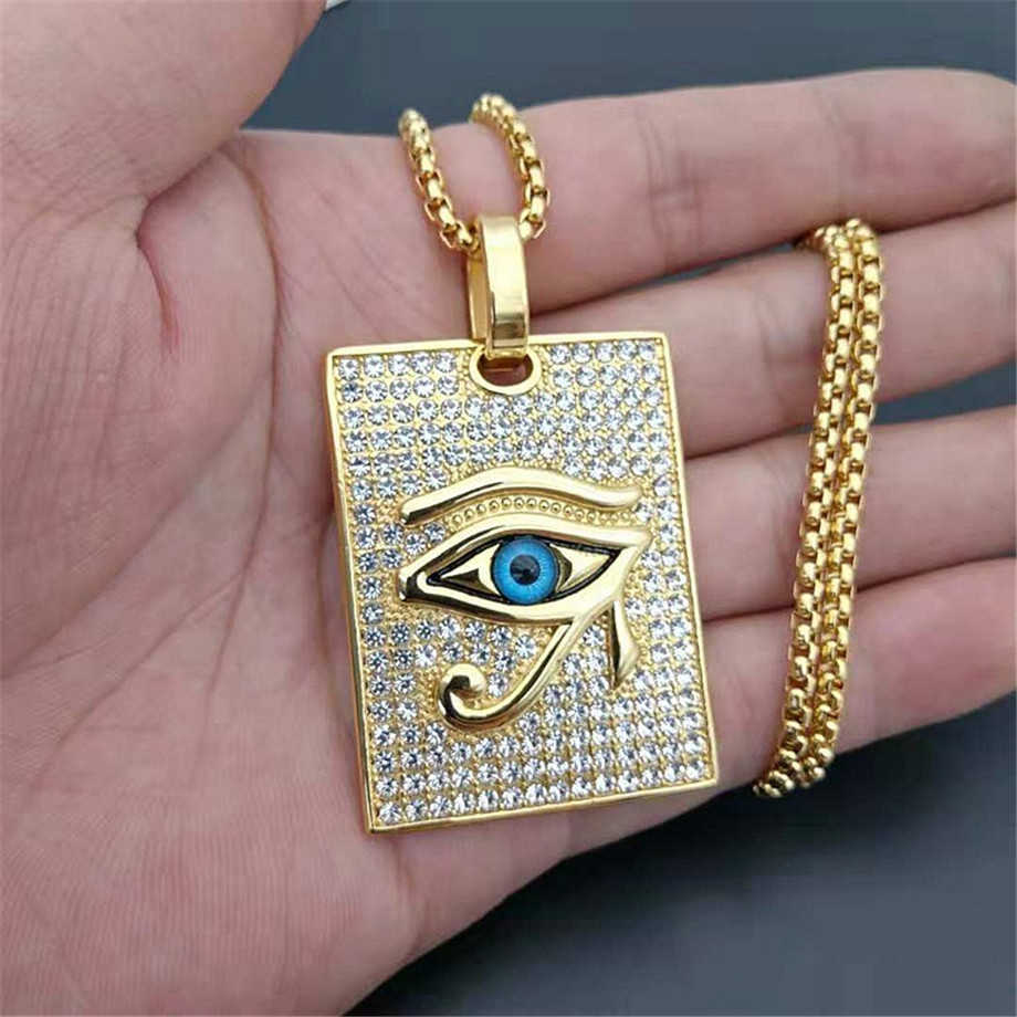 Ancient Egypt The Eye Of Horus Pendant Necklaces Gold Color StainlSteel Square Necklaces Iced Out Bling Jewelry Dropshipping X0707
Ancient Egypt The Eye Of Horus Pendant Necklaces Gold Color StainlSteel Square Necklaces Iced Out Bling Jewelry Dropshipping X0707