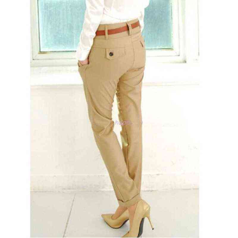 Fashion Spring Summer Autumn Women Pants High Waist Casual Ladies Elegant Silm Plus Size 211115