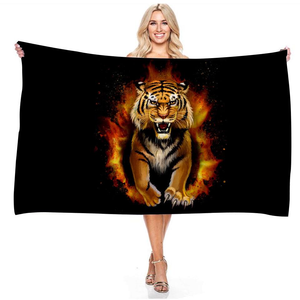 Animal Tiger Bear Panda Beach Towel 3D Digital Printing Rectangular Bath Towels Microfiber Towel4863902