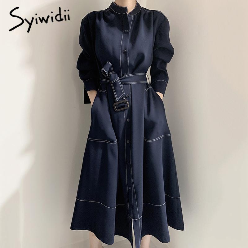 Casual Dresses Syiwidii Women Office Lady Fall 2021 A-Line Solid Sashes Blue Korean Fashion Vintage Harajuku Midi Elegante Button, Burgundy
Casual Dresses Syiwidii Women Office Lady Fall 2021 A-Line Solid Sashes Blue Korean Fashion Vintage Harajuku Midi Elegante Button, Burgundy