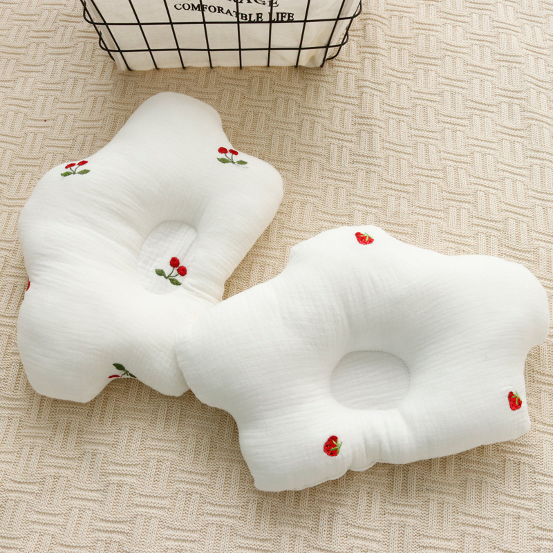 Newborn Pillows Cotton Gauze Infants: Head-deviation Prevention Correction Pillow for 0-2 years old