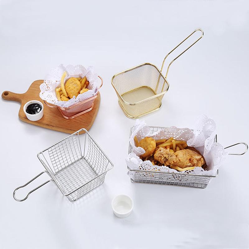 Portable Stainless Steel French Fries Basket Fryer Colander Cooking Utensils Kitchen Tool Accessories Colanders & Strainers