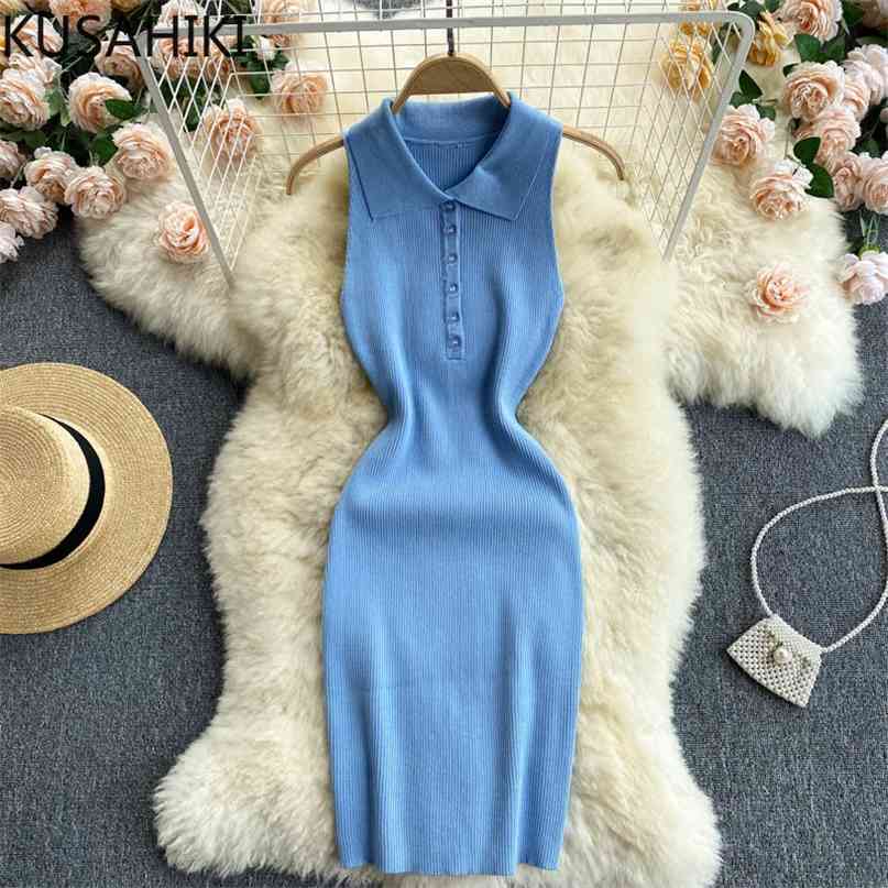 Knitted Sleeveless Dresses Women Korean Buttons Turn-down Collar Sweater Vestidos Stretch Bodycorn Dress 6H791 210603, Blue
Knitted Sleeveless Dresses Women Korean Buttons Turn-down Collar Sweater Vestidos Stretch Bodycorn Dress 6H791 210603, Blue
