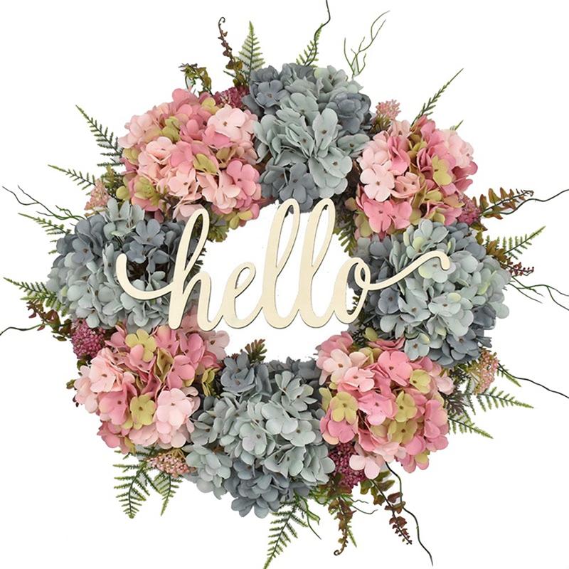 Decorative Flowers & Wreaths Spring Summer Wreath For Front Door Handmade Blue Pink Hydrangea Hello Wall Wedding Farmhouse Home Decor, As shown
Decorative Flowers & Wreaths Spring Summer Wreath For Front Door Handmade Blue Pink Hydrangea Hello Wall Wedding Farmhouse Home Decor, As shown