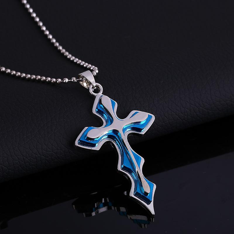 Pendant Necklaces Fashion Stainless Steel Cross Blue Silver Color Necklace For Women Men Vintage Chain Long Jewelry
Pendant Necklaces Fashion Stainless Steel Cross Blue Silver Color Necklace For Women Men Vintage Chain Long Jewelry