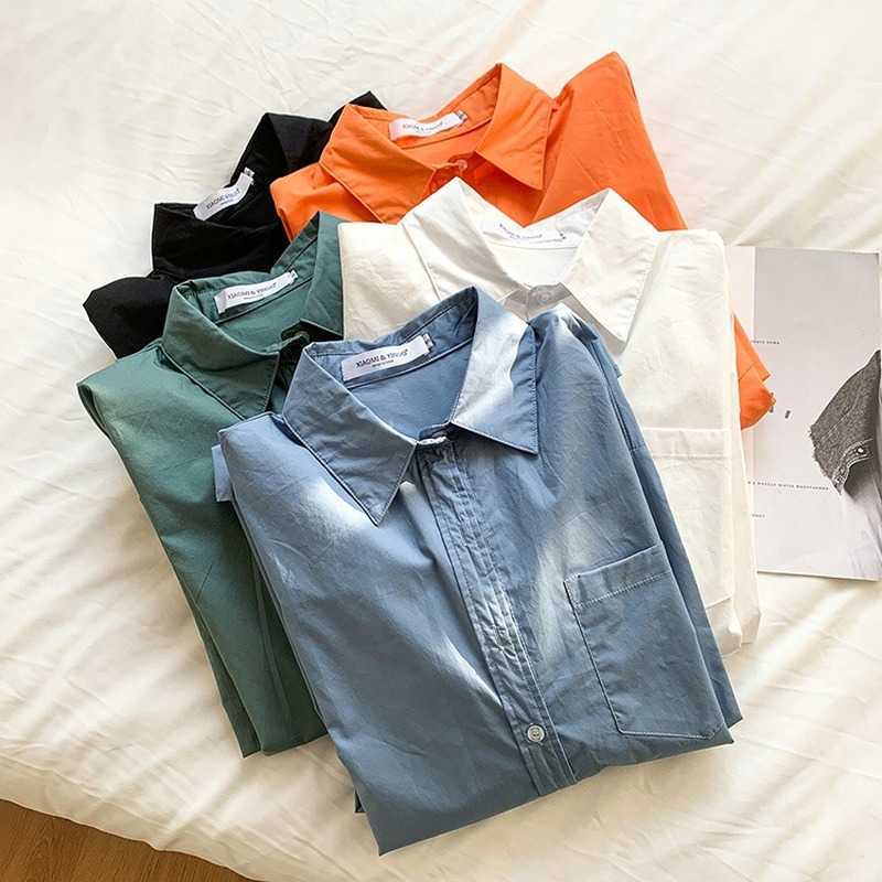 Spring White Black Oversized Shirt Women' Solid Long Sleeve Loose Top and Blouse Female Blusas Mujer De Moda 210607
Spring White Black Oversized Shirt Women' Solid Long Sleeve Loose Top and Blouse Female Blusas Mujer De Moda 210607