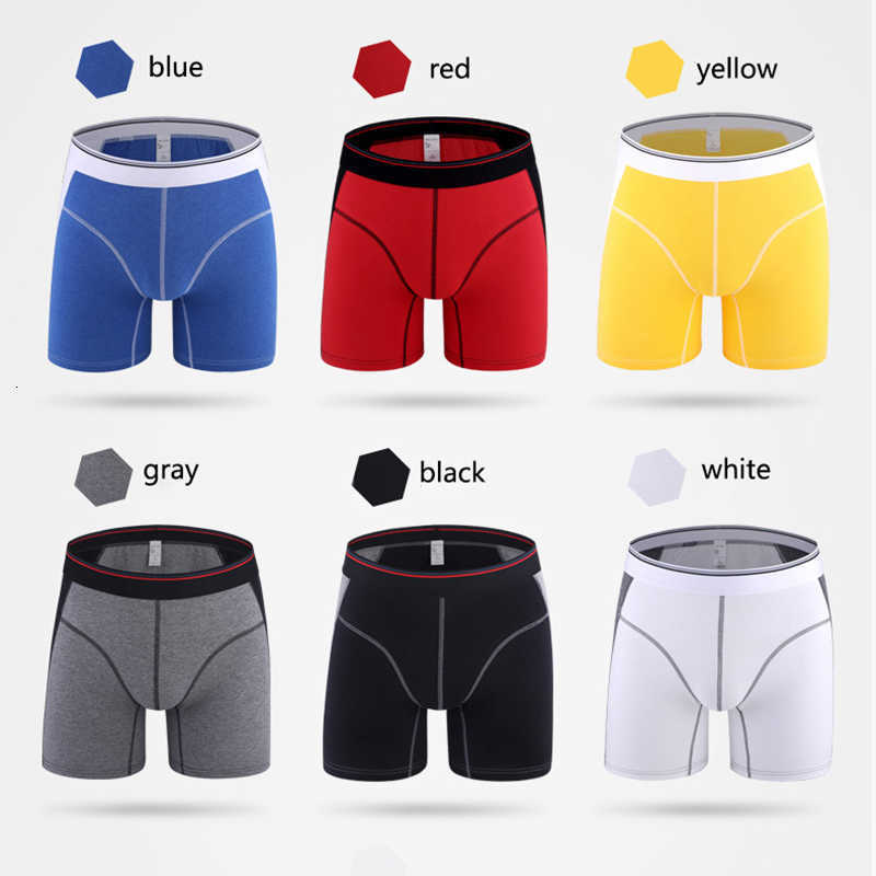 4pcs/lot Cotton Long Leg Men's Boxer Underwear Cuecas Calzoncillos Pants Men Shorts Loose Calecon Pour Homme Mens Boxers XXXL SH190906