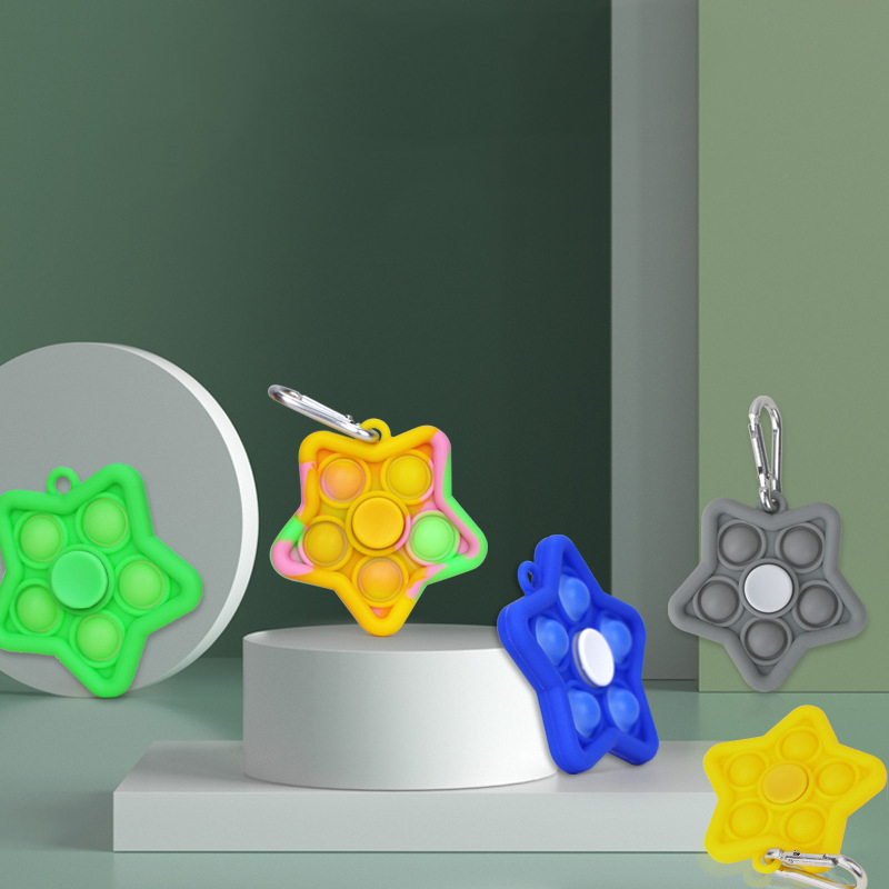 Party Favor Sensory Pop It Toys Keychain Fidget Spinner Spin Finger top Five-pointed star Handheld Stress Reliever Toy type Children for Gift
Party Favor Sensory Pop It Toys Keychain Fidget Spinner Spin Finger top Five-pointed star Handheld Stress Reliever Toy type Children for Gift