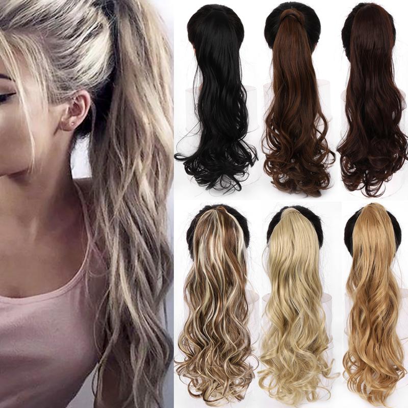 Synthetic Wigs WTB Long Corn Curly Wrap Around Ponytail For Women Hair Black Brown High Temperature Fiber Hairpieces