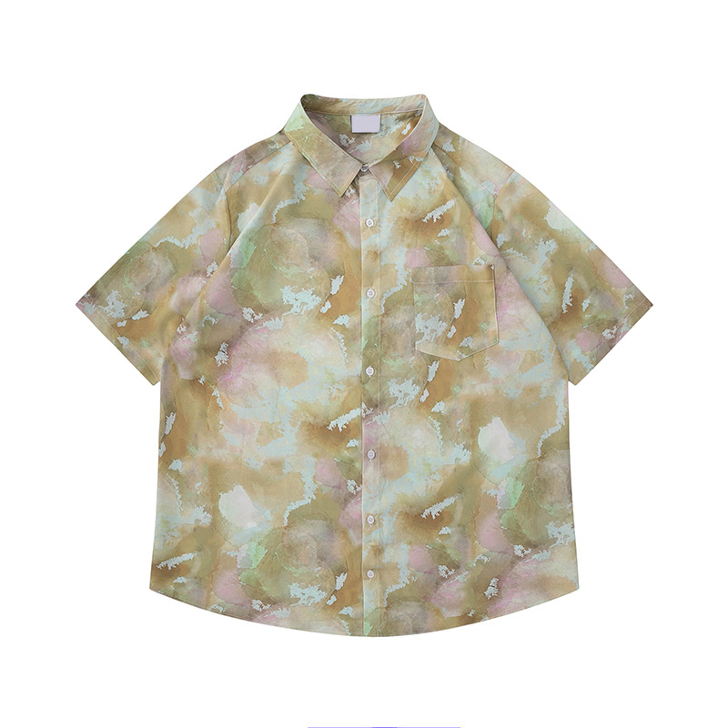 Tie Dyeing Hawaiian Shirt Men Turn-down Collar Summer Men's Shirt Short Sleeve Male Top, White;black
Tie Dyeing Hawaiian Shirt Men Turn-down Collar Summer Men's Shirt Short Sleeve Male Top, White;black