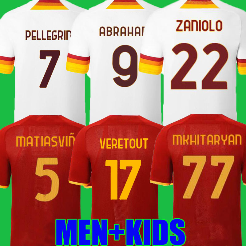 TOP ABRAHAM soccer jersey ZANIOLO ROMA VERETOUT rome PELLEGRINI KUMBULLA TOTTI El Shaarawy SHOMURODOV 21 22 football shirt 2021 2022 Men + Kids kit uniforms maillot, Home +patch
TOP ABRAHAM soccer jersey ZANIOLO ROMA VERETOUT rome PELLEGRINI KUMBULLA TOTTI El Shaarawy SHOMURODOV 21 22 football shirt 2021 2022 Men + Kids kit uniforms maillot, Home +patch