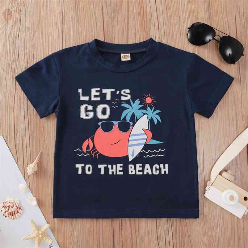 Summer Children Casual Cotton Short Sleeve O Neck Print Cartoon Crab Letter Baby Girl Or Boys T-shirt 1-8T 210629, Navy blue
Summer Children Casual Cotton Short Sleeve O Neck Print Cartoon Crab Letter Baby Girl Or Boys T-shirt 1-8T 210629, Navy blue