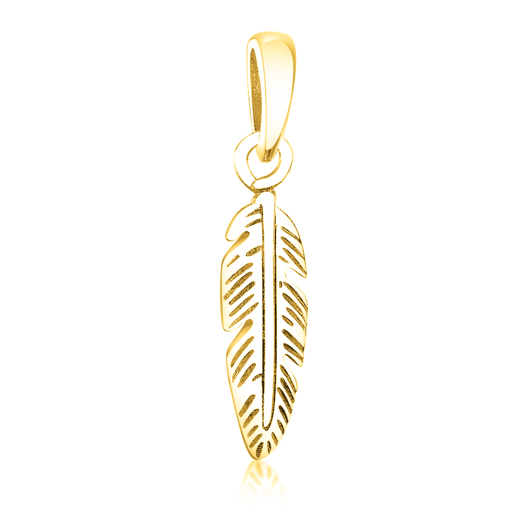 Authentic 925 Silver Gold Color Feather Leaf Bead Fit Original Brand Charm Bracelet Necklace Jewelry For Making Women Berloque
