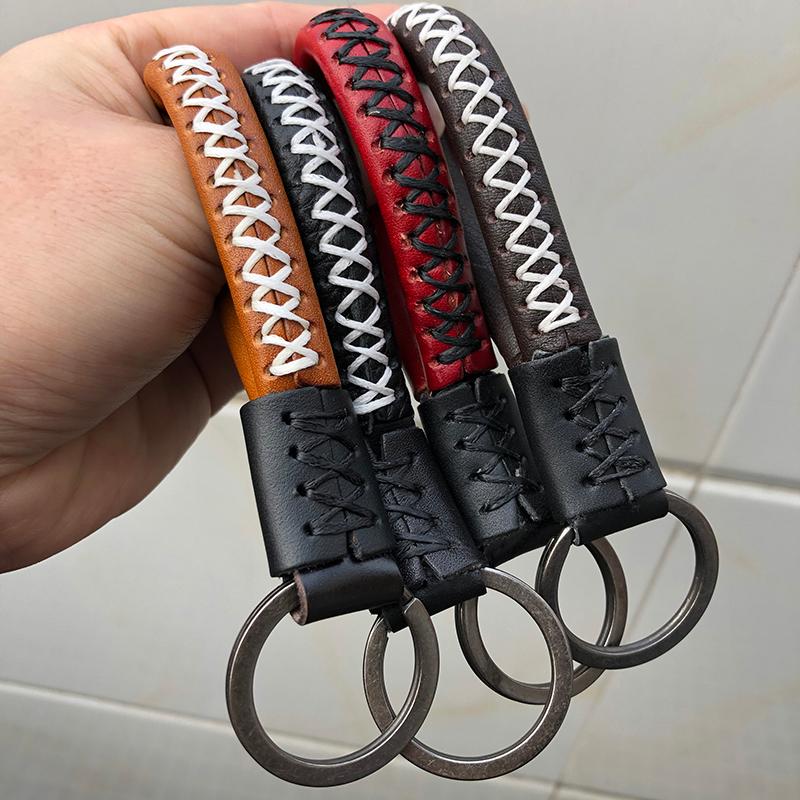 Keychains Fashion Classic Hand-knit Leather Keychain Couple Key Ring Llaveros Pendant Real Cowhide Car Chain Men Women Diy Accessories
Keychains Fashion Classic Hand-knit Leather Keychain Couple Key Ring Llaveros Pendant Real Cowhide Car Chain Men Women Diy Accessories