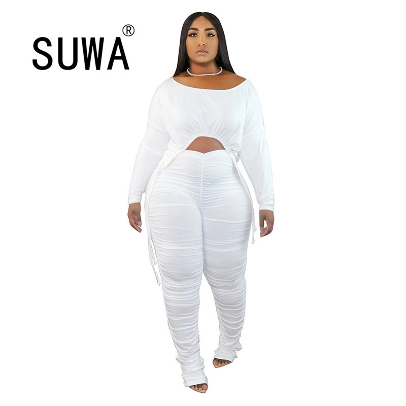 Fall Winter Wholesale Clothing Women Sets Stacked Asymmetry Pullover Crop Top Joggers Legging Pants Tracksuit 210525, White
Fall Winter Wholesale Clothing Women Sets Stacked Asymmetry Pullover Crop Top Joggers Legging Pants Tracksuit 210525, White
