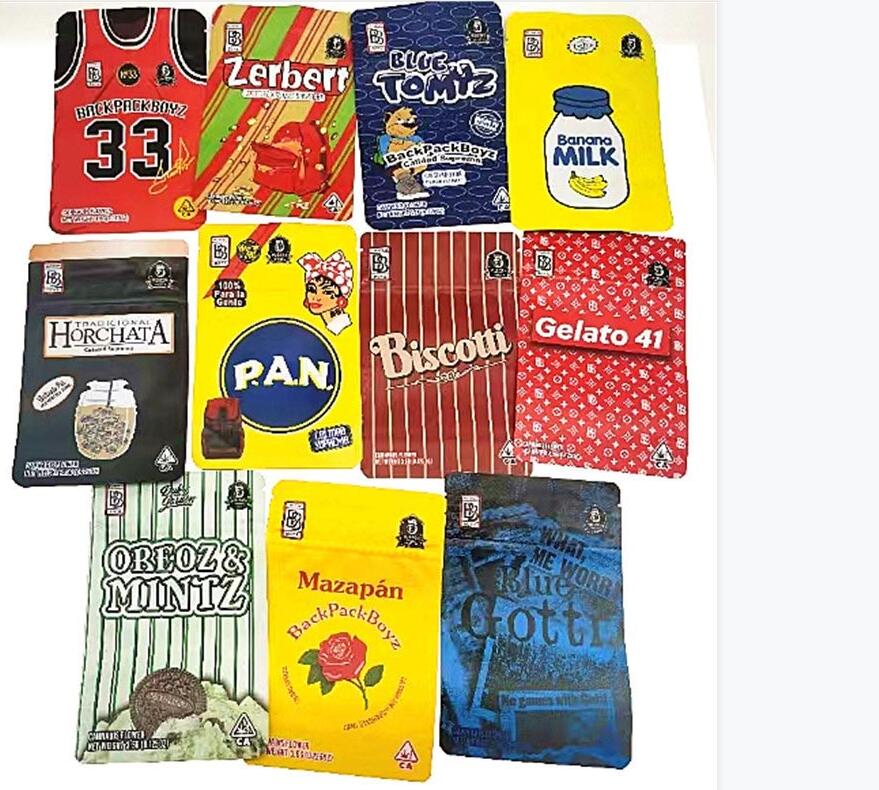 49 styles BACKPACKBOYZ 3.5g mylar bags with child proof 420 packaging backpack boyz lucky Pippen 33 runtz bags smell proof bags 500mg 2021
49 styles BACKPACKBOYZ 3.5g mylar bags with child proof 420 packaging backpack boyz lucky Pippen 33 runtz bags smell proof bags 500mg 2021