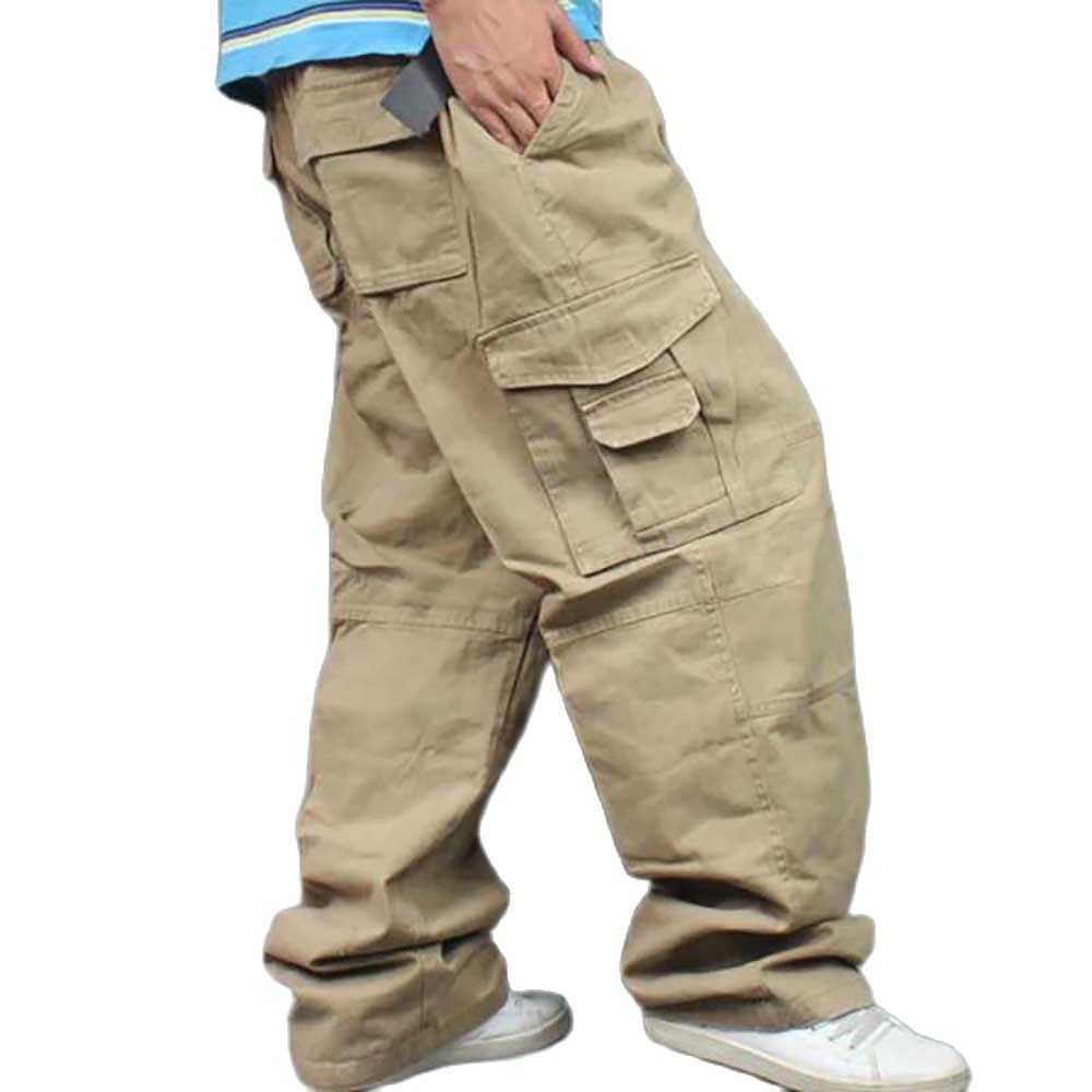 Wide Leg Hip Hop Pants Men Casual Cotton Harem Cargo Pants Loose baggy Trousers Streetwear Plus Size Joggers Men Clothing 210930