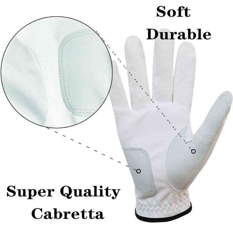 5 pcs Premium Cabretta Leather Golf Gloves Men Left Right Hand Rain Grip Wear Resistant Durable Flexible Comfortable 220111