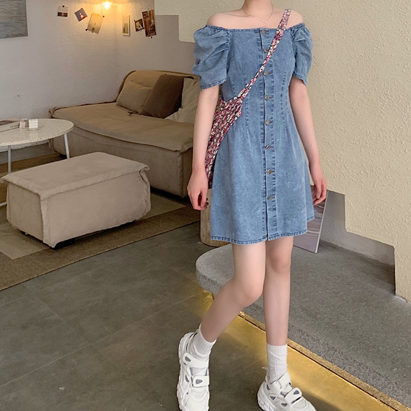 XS-XL summer mini dress 2020 korean style solid color square collar denim dress womens off shoulder jeans dresses (71050) C1015, Black;pink
XS-XL summer mini dress 2020 korean style solid color square collar denim dress womens off shoulder jeans dresses (71050) C1015, Black;pink