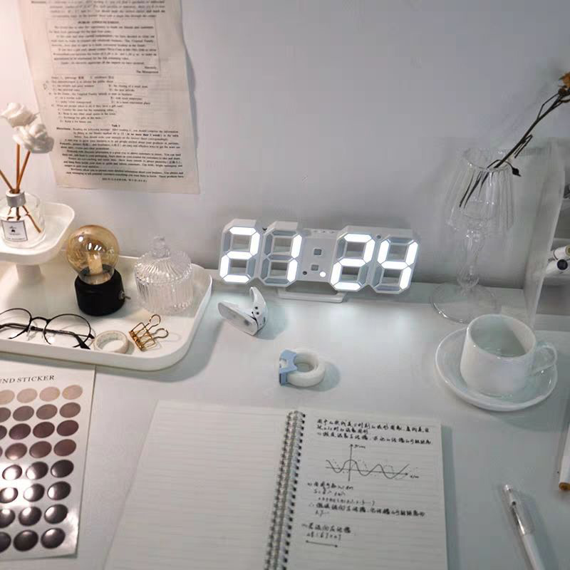 Modern Design 3D LED Wall Clock for Living Room Decor Digital Alarm Clocks Home Office Table Desk Night Display - view 5