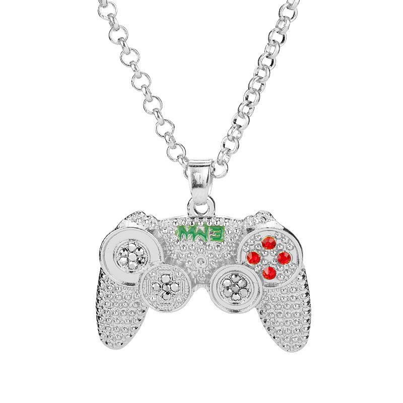 Chains Street Hip Hop Jewelry Game Console Handle Pendant Necklace Gold Chain Geometry Crystal Full Diamond Charms Boys Gifts
